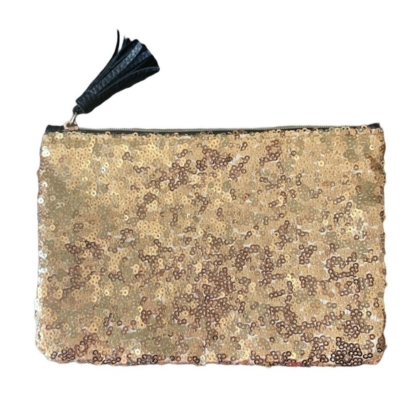 Ipsy Gold Sequin Cosmetic Jewelry‎ Storage Bag - Picture 1 of 5